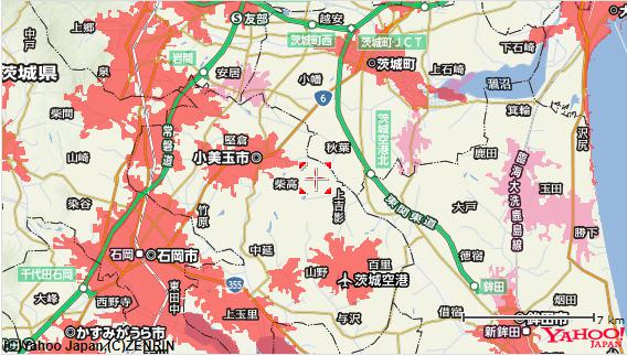 ソフトバンクエアーの対応エリア範囲の地図